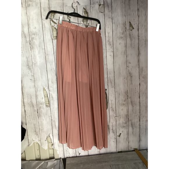 Uniqlo Blush Pleated Midi Skirt Pink Size XS for Women - Picture 2 of 3